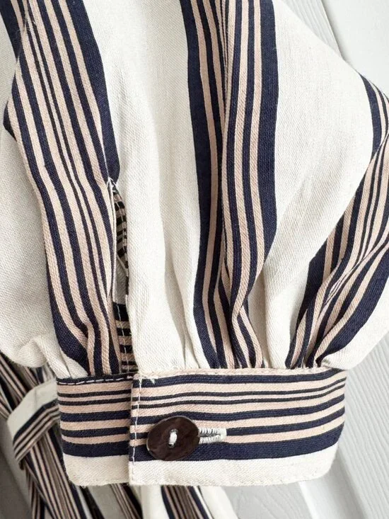 Horses Atelier "Blouson" Striped Maxi Dress in Soleil, size "3" (fits like Small - Picture 7 of 12